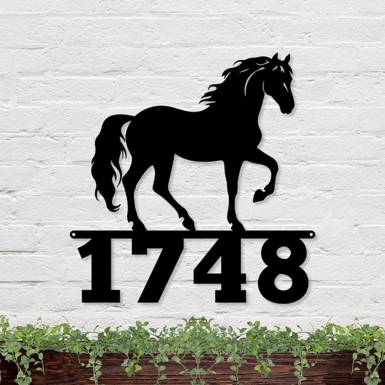 Custom Horse Address Sign, Horse Sign, Ranch Address Sign, Barn Address ...