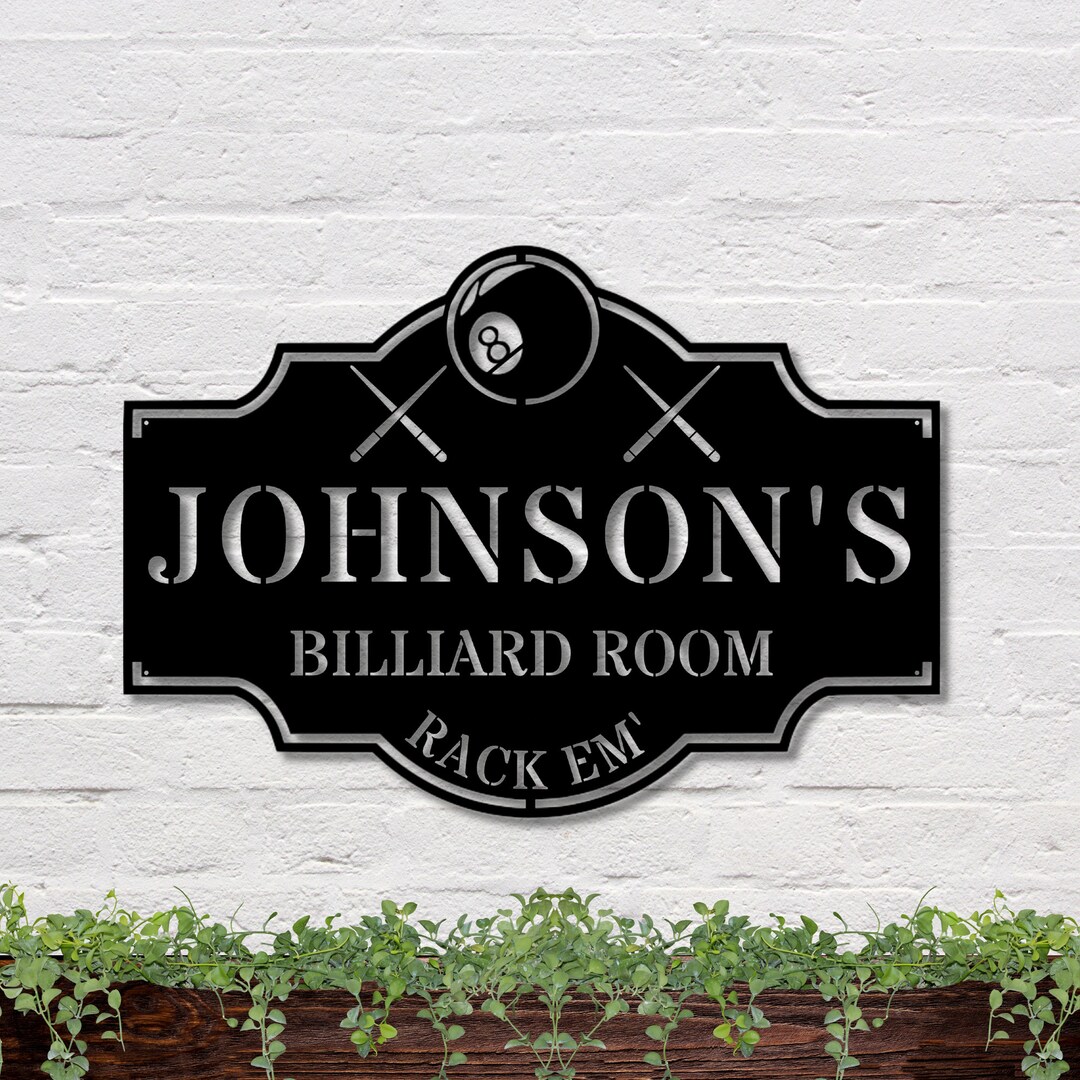 Pool Room Sign, Pool Table Sign, Billiard Room Sign, Custom Pool Table