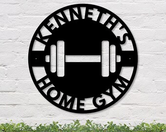 Personalized Metal Home Gym Sign, Custom Gym Decor