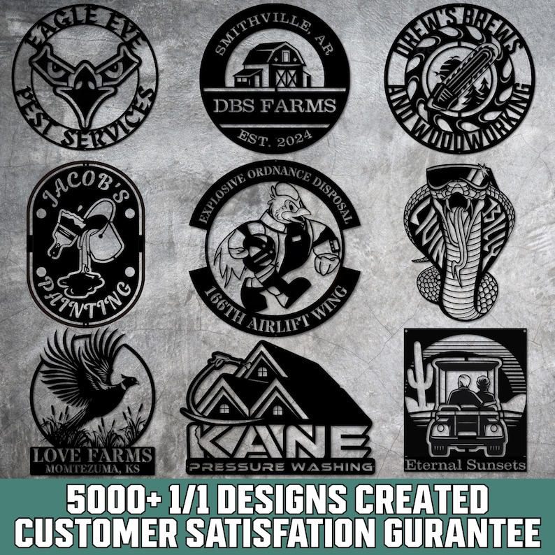 Custom Logo Sign | Personalized Metal Wall Art Sign | Custom Steel Decor | Metal Logo Sign | Logo and Text Metal Wall Art Sign image 3
