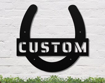 Custom Metal Horse Name Plate, Equestrian Barn Decor