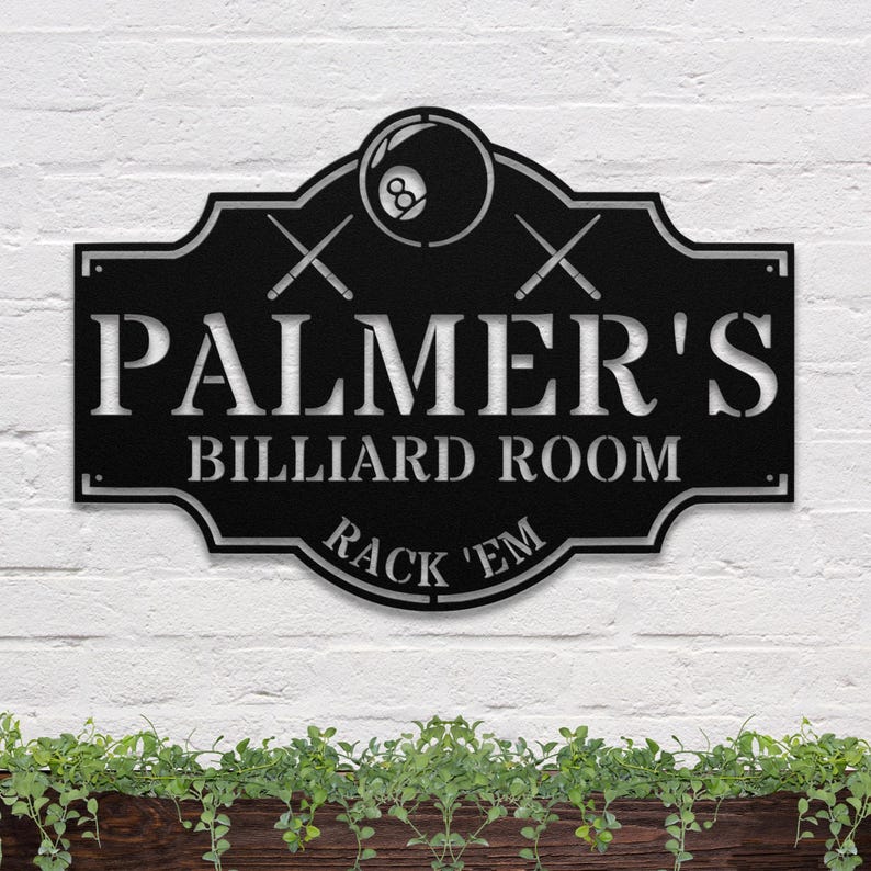 Panneau de salle de billard, panneau de table de billard, panneau de salle de billard, panneau de table de billard personnalisé, panneau de salle de billard personnalisé, cadeau joueur de billard, cadeau mancave image 1