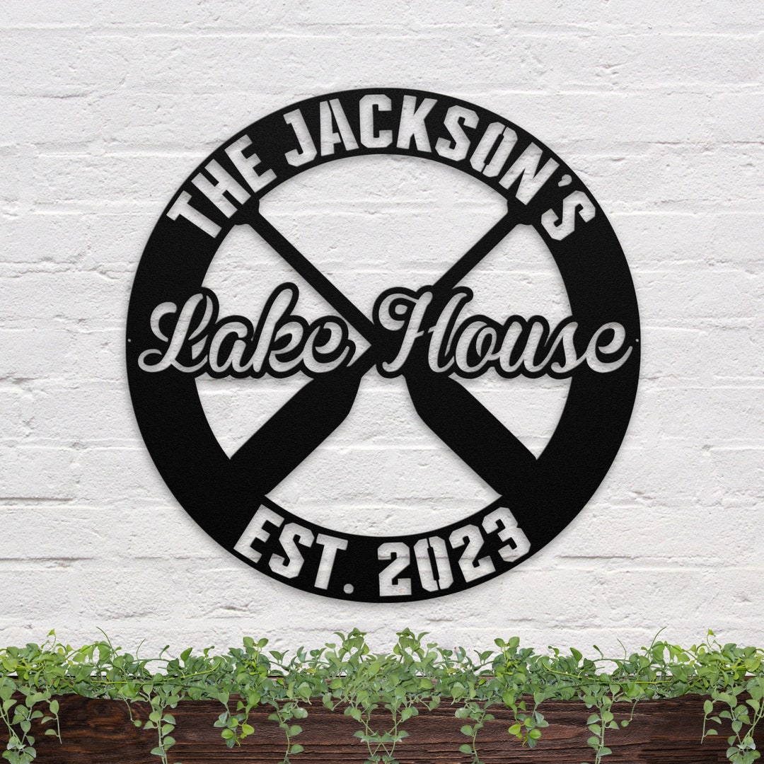Custom Lake House Sign Personalized Camp Sign Vacation Home Gift Metal