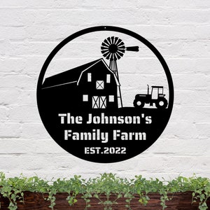 Family Farm Sign | Personalized Farm Sign | Farm and Tracker Sign | Farm House Decor | Barn Decor | Family House Sign | Last Name Farm Sign