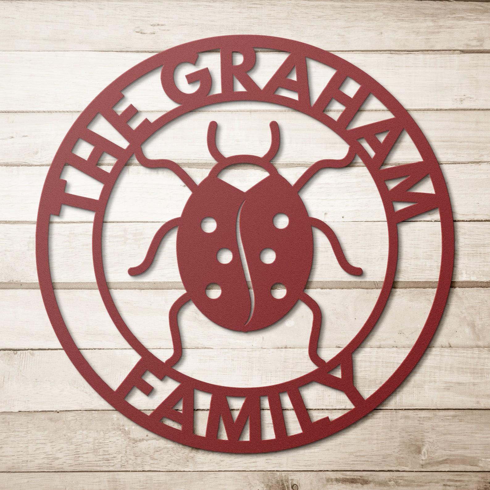 Custom Ladybug Name Sign, Custom Metal Sign, Ladybug Sign, Door Hanger ...