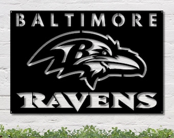 Ravens Football Metal Wall Art: Indoor/Outdoor Sign