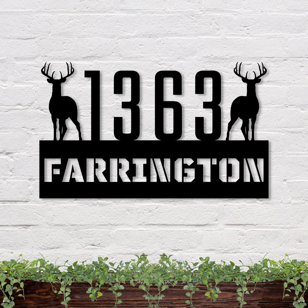 Deer Address Sign, Metal Deer Sign, Deer Yard Sign, Address Sign, Deer