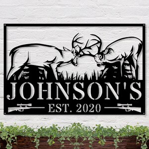Deer Camp Sign, Hunting Sign, Man Cave Sign, Deer Hunter Gift, Deer sign, Custom Metal Sign, Gift for Hunter, Camp Sign, Trophy Room Sign