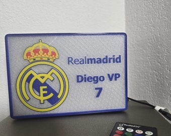 Real Madrid Light box Customizable with remote control multicolor