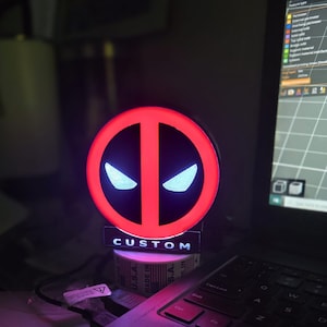 Deadpool Light box Customizable with remote control multicolor