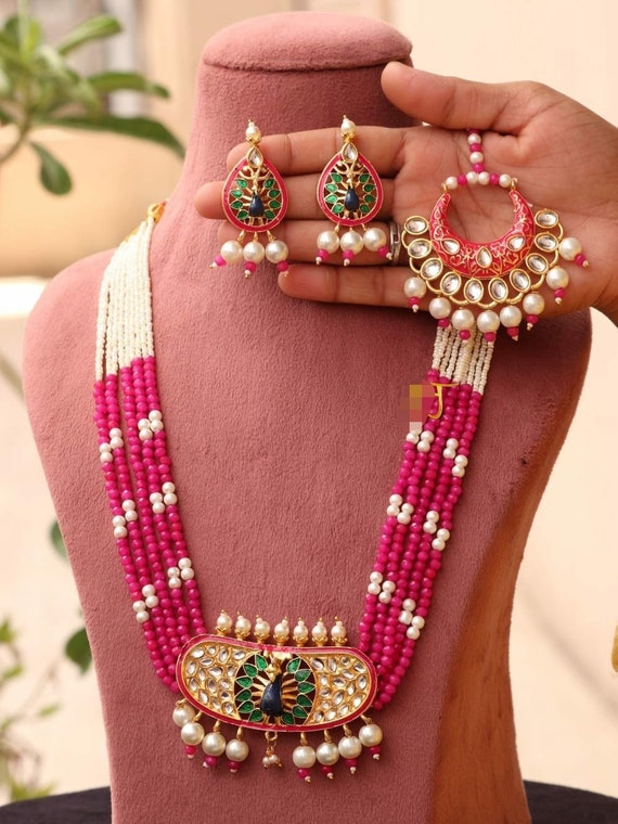 Peacock jewelry set with best sale stones
