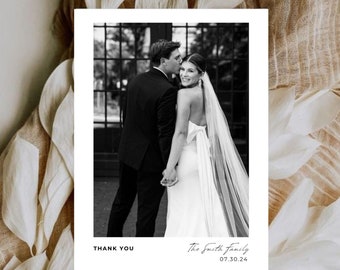 Thank you Card • Minimalist Thank you Card • Wedding Thank you Card • Thank you Card Template • 100% Editable • Instant Download