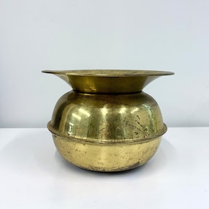 vintage decor, brass planter, brass container, decorative, modern decor, living room, boho decor, vintage modern, MCM