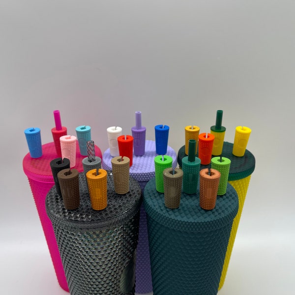 Starbucks Inspired Mini Studded Tumbler Straw Toppers - 2 Pack