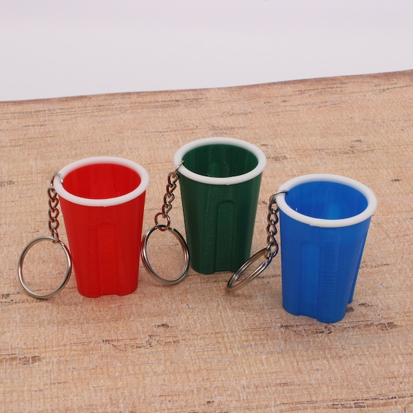 Red Solo Cup Keychain Green Blue College Pong Gift Holiday Birthday Beverage