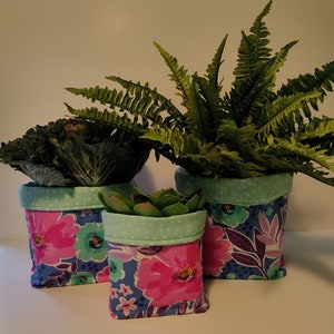 Floral Print Fabric Storage Bins,Fabric Basket,Organization,Fabric Tub,Container,Towels,Desk,Potted Plant Cover,Cosmetic,Gift,Floral