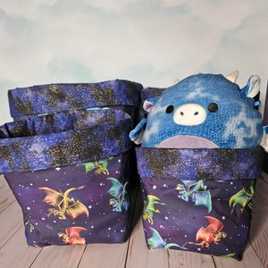 Colorful Dragon Storage Bins,Storage,Containers,Gift Basket,Toy Pick up,Towel,Tissue Box Cover,Magic,Night sky,Card Storage,Game Storage