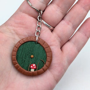 Hobbit Door Keyring Keychain Polymer Clay Fairy Door