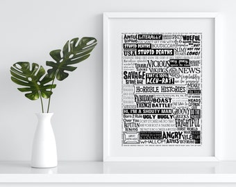 Horrible Histories Quotes Poster: CBBC Wall Art Print