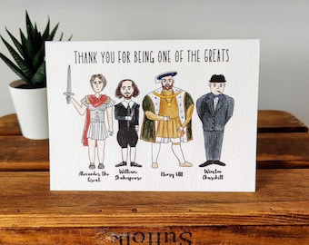 Mix & Match Historical Figure Themed Card | Scientist Themed Thank You Card | Teacher Thank You Card | Famous Figure Thank you Greeting Card