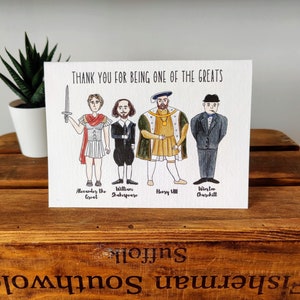 Mix & Match Historical Figure Themed Card | Scientist Themed Thank You Card | Teacher Thank You Card | Famous Figure Thank you Greeting Card