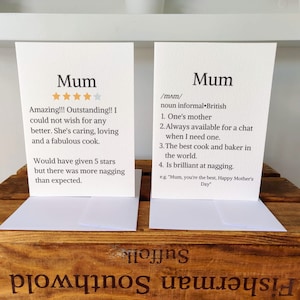 Anpassbare Karte für Mama | Geburtstagskarte für Mama | Muttertagskarte | Mum Definition | Mama Bewertung | Mama, Mummy, Mutter, Mama, Mama, Mam