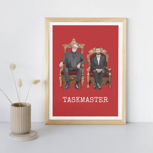 Taskmaster TV Show Inspired Poster Print | A5 & A4 Graphic Posters of Greg Davies and Alex Horne | TV Show Gift | Taskmaster UK Inspired Art