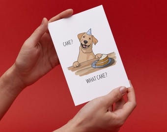 Old English Co. Lustige Geburtstagskarte Mit Labrador & Cake – Für Männer, Frauen, Familie | Innen Blanko