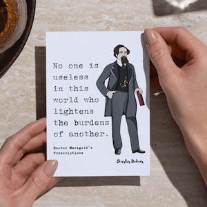 Carte sur le thème Charles Dickens | carte d'anniversaire | de remerciements | de remerciements pour professeur | Cadeau pour professeur d'anglais | Personnalisable