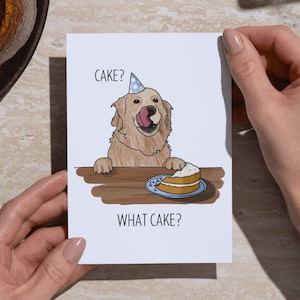 Carte d'anniversaire personnalisable sur le thème du Golden Retriever | illustration de chien carte de vœux | Cadeau personnalisé carte d'anniversaire Golden Retriever