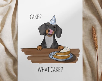 Custom Dachshund Birthday Card: Funny Sausage Dog Greeting Card