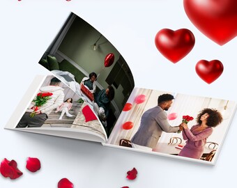 PERSOANLIZED PHOTO ALBUM Scrapbook, Couples Memory Book Keepsake, Gifts for Her, Valentine's Anniversary Photo Album, Couples Scrapbook