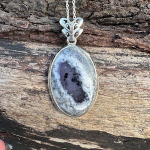 Dendrite Opal Pendant: Handmade 925 Sterling Silver Oval Gemstone