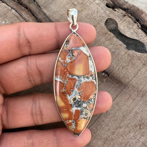 Natural Maligano Jasper Pendant,925 Sterling Silver, HandMade Maligano Jasper Pendant, Gemstone  Pendant, Maligano Jewelry,Gifting