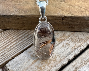 Top Grade Golden Rutile Gemstone Pendant Necklace,925 Sterling Silver Necklace, Handmade Rutilated Quartz  Necklace, Gift For Christmas