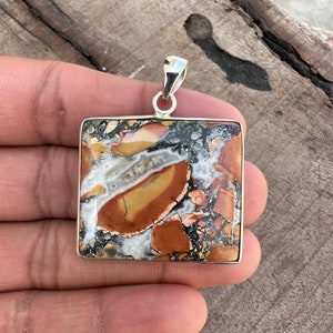 Natural Maligano Jasper Pendant,925 Sterling Silver, HandMade Maligano Jasper Pendant, Gemstone  Pendant, Maligano Jewelry,Gifting
