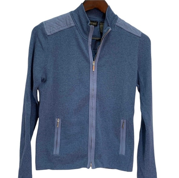 cotton zip front cardigan