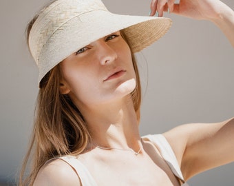 The Sunbleached Palm Straw Oversized Visor