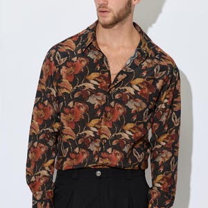 men's terracotta dress shirt Bolzano Terracotta Orange Linen Shirt