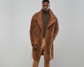Camel Teddy Coat -Winter Coat,Teddy Coat for men,Outwear,Winter Men,Winter Clothing,Christmas,Minimalist,Cyber Monday,Black Friday Clothing