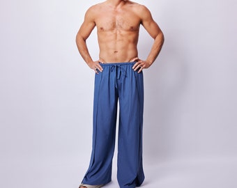 Pantalon indigo, pantalon en coton, pantalon ample, pantalon bohème, pantalon de yoga, cadeau pour lui, sarouel, pantalon de survêtement yoga ample, pantalon de festival, pantalon hippie