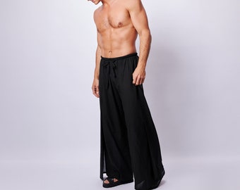 Pantalon noir, pantalon en coton, pantalon ample, pantalon bohème, pantalon de yoga, cadeau pour lui, sarouel, pantalon de survêtement yoga baggy, pantalon festival, pantalon hippie