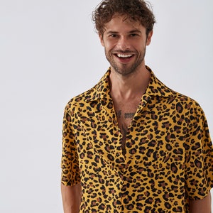 H&m mens leopard print shirt top