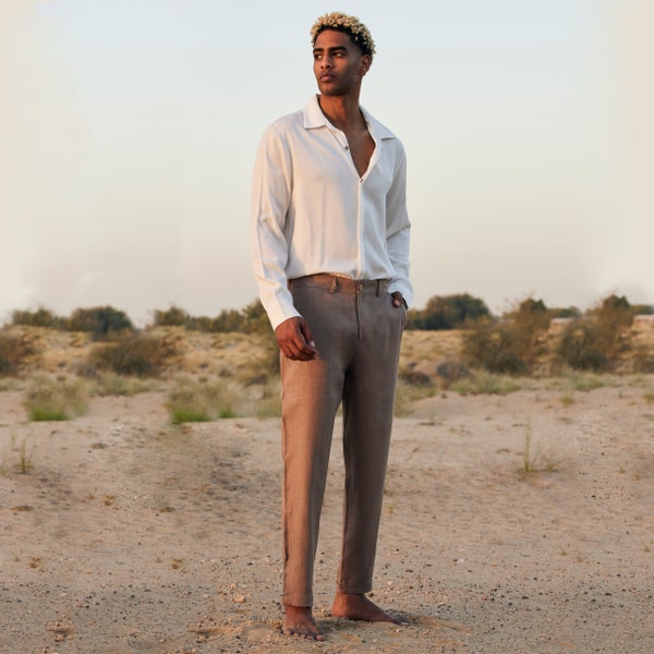 Linen Mens Shirt Etsy