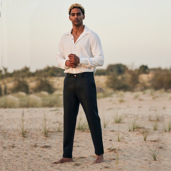 100% Mens Linen Pants - Etsy
