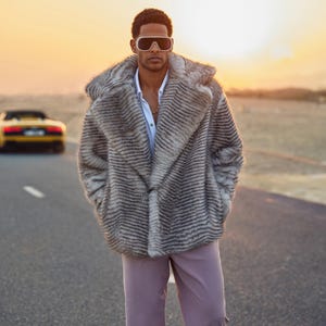 Luxury Faux Fur Coat for Men,Festival Coat for Burning Man, Luxury Faux Fur Jacket,Winter Clothing,Luxury Men Clothing,Men&#39;s Faux Fur Coat