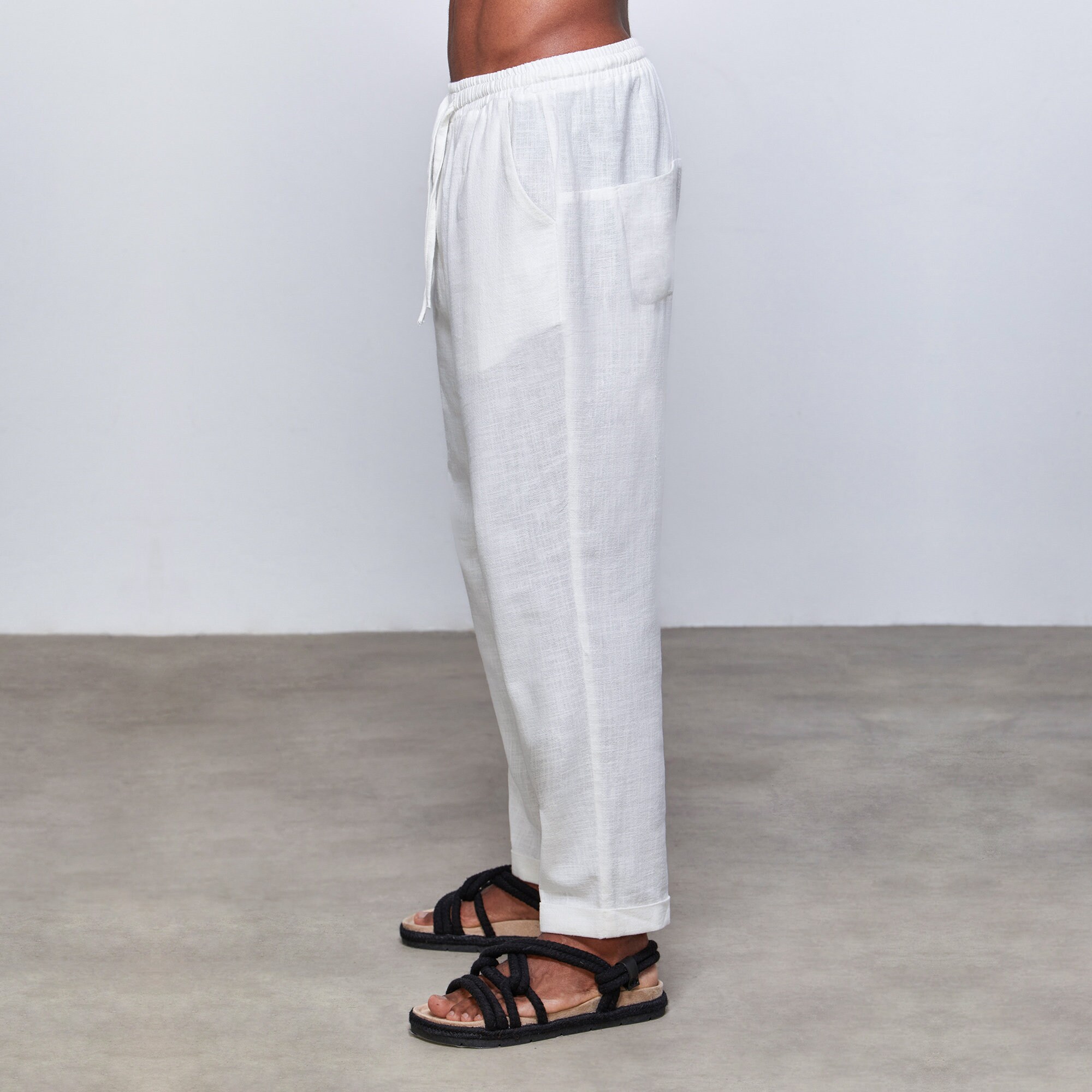 White Linen Clothing Linen Pants for Menwhite Linen Pants Etsy