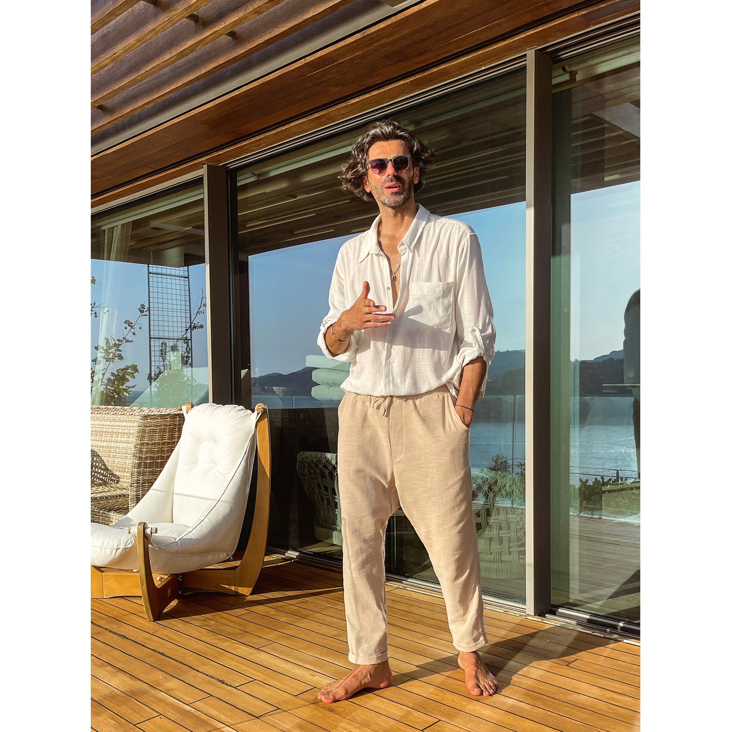 Men's Linen Pants COCOS, Mens Linen Clothing, Linen Trousers -  Canada