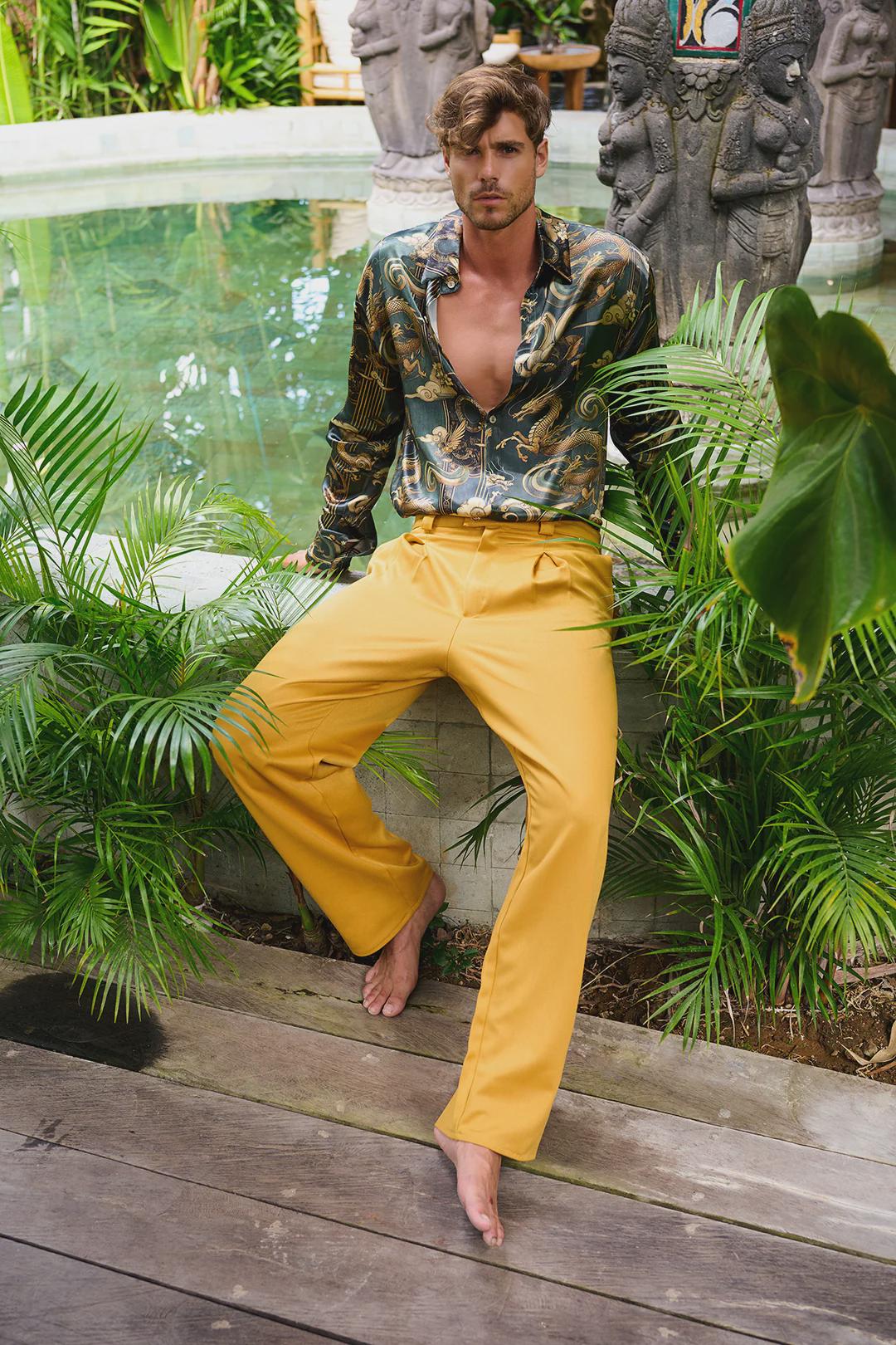 Mint Green Men Palazzo Pants, Wide Leg Sage Trousers, Retro 80s Miami Style, High Waisted Pleated Chino, Festival Outfit Mint Green Men Palazzo Pants, Wide Leg Sage Trousers, Retro 80s Miami Style, High Waisted Pleated Chino, Festival Outfit