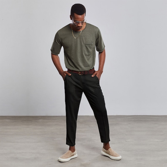 black linen trousers for men